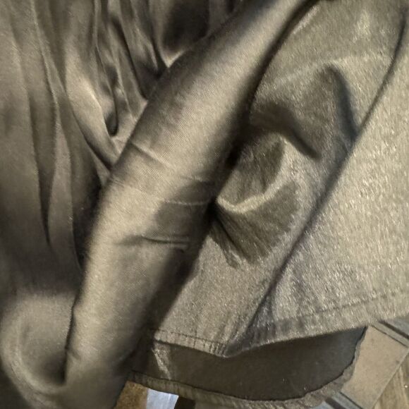 Esley Women's Black Floral Waist Satin Halter Dress Knee Length Size Small - Picture 9 of 12